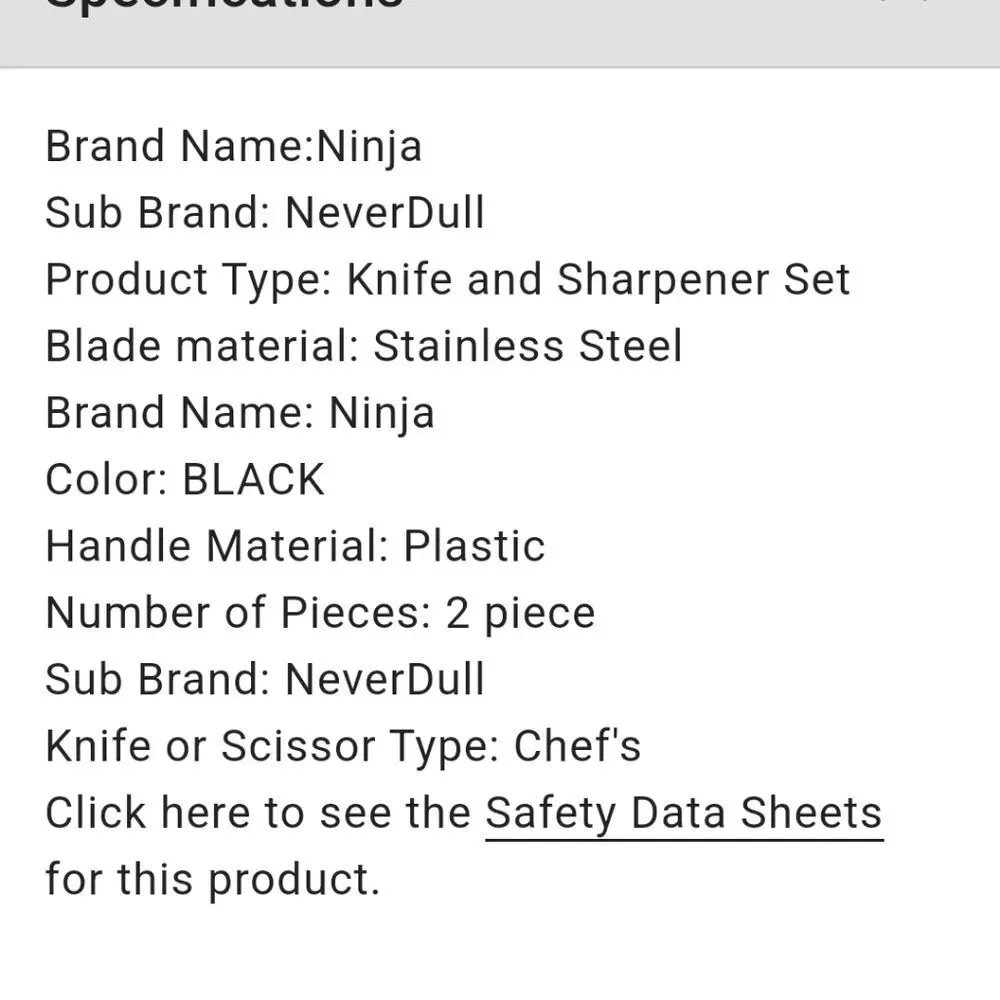 Ninja Foodi‎ NeverDull Chef Knife with Sharpener System
